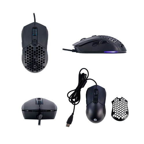 MOUSE GAMER TEROS TE-1232G, DPI HASTA 7200, RGB, 7 BOTONES, &Oacute;PTICO, NEGRO